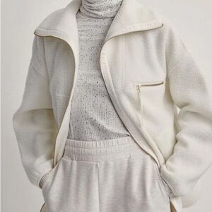 Varley Donley Fleece Zipper Jacket $158 sz M Egret